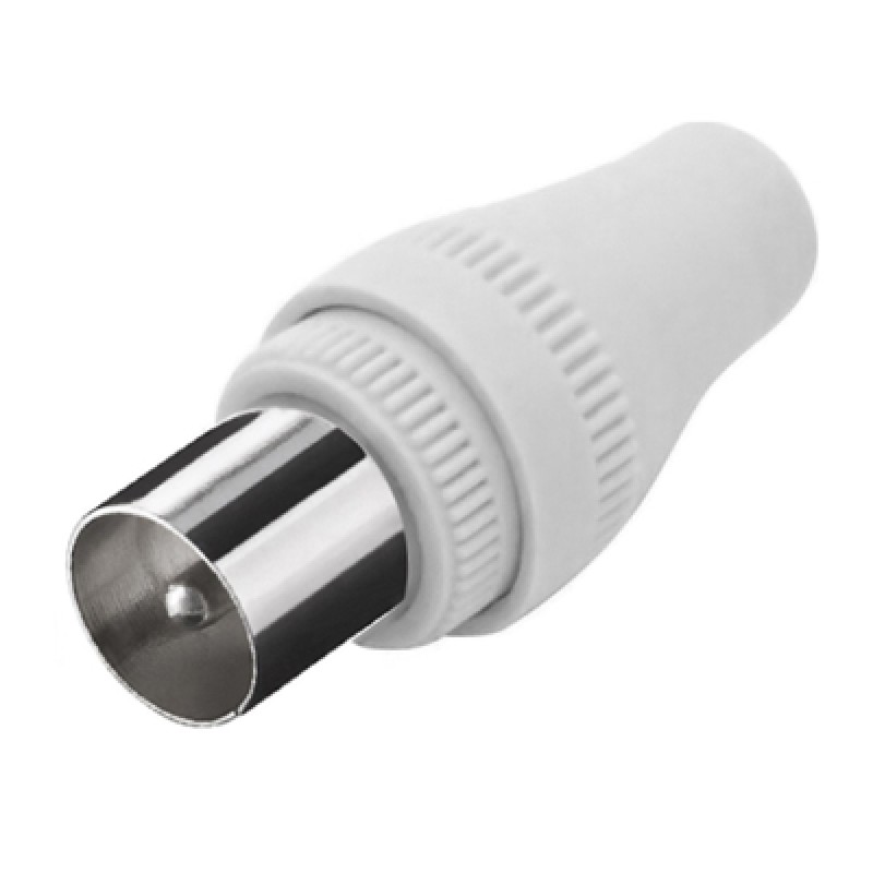 Powertech POWERTECH βύσμα PAL 9.5mm αρσενικό CAB-V011 για TV, λευκό, 5τμχ