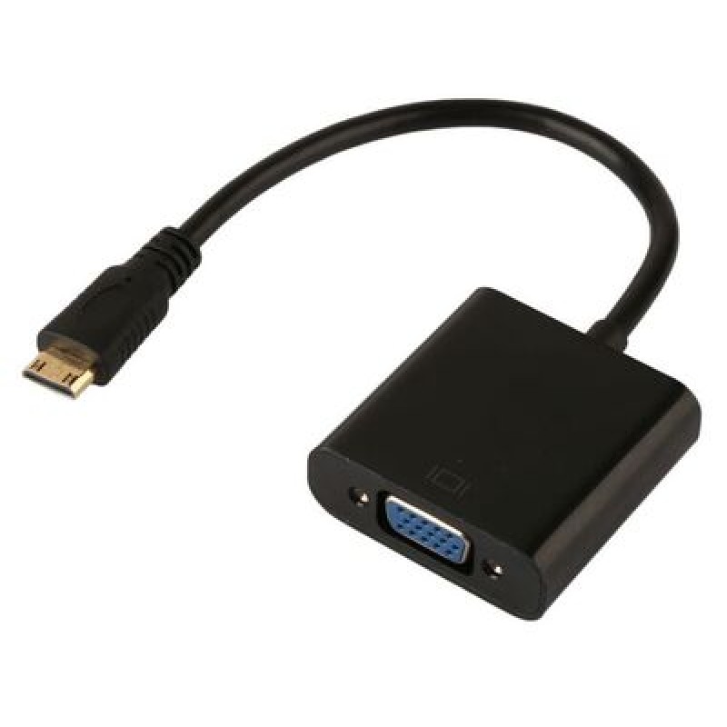 Powertech POWERTECH αντάπτορας mini HDMI σε VGA CAB-H031, 0.20m, μαύρος
