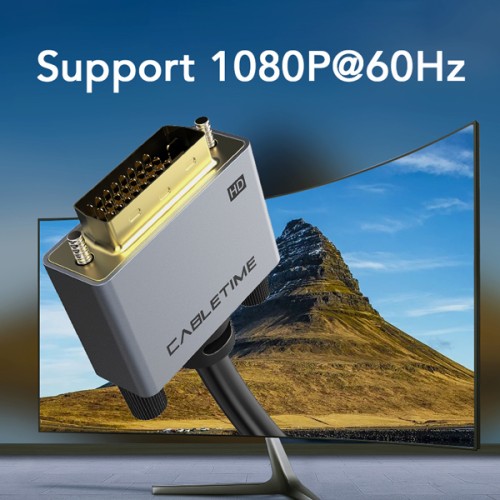 CABLETIME CABLETIME καλώδιο HDMI σε DVI PH241G, 1080p/60Hz, 2m, μαύρο