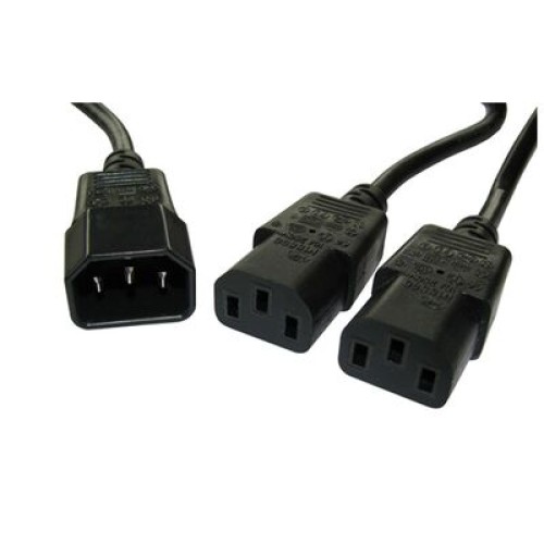 Powertech POWERTECH καλώδιο τροφοδοσίας CAB-P008 F/2xM 3pin, 1.5m, μαύρο