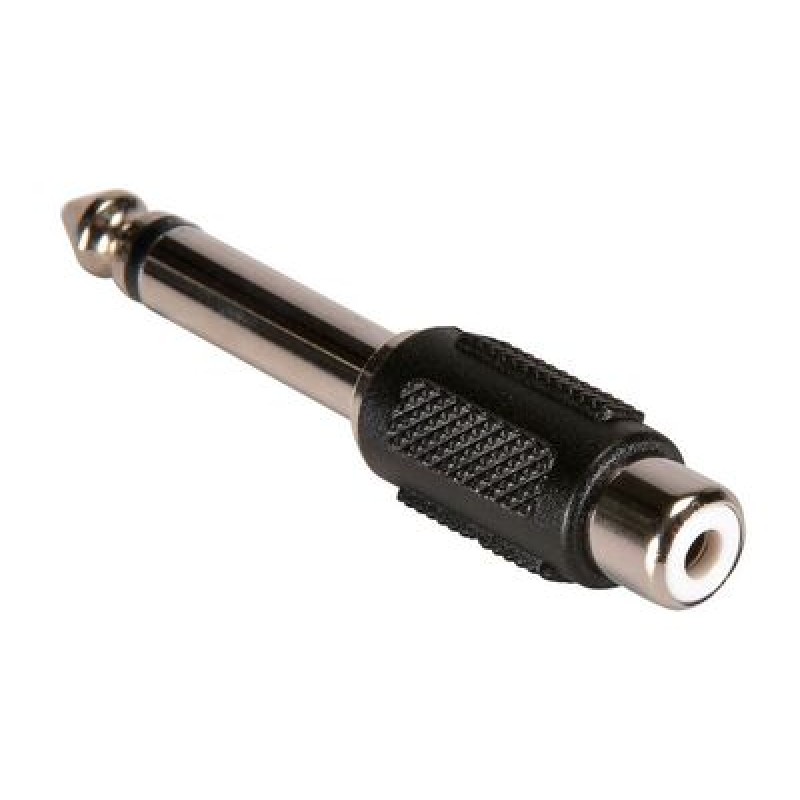 Powertech POWERTECH αντάπτορας mono 6.35mm σε RCA CAB-J025, μαύρος, 5τμχ