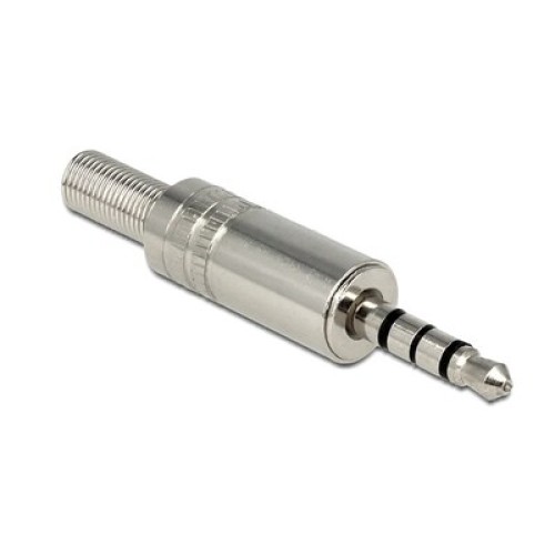 DELOCK DELOCK Βύσμα 3.5mm Stereo, 4 pin, Bend Protection, metal, ασημί