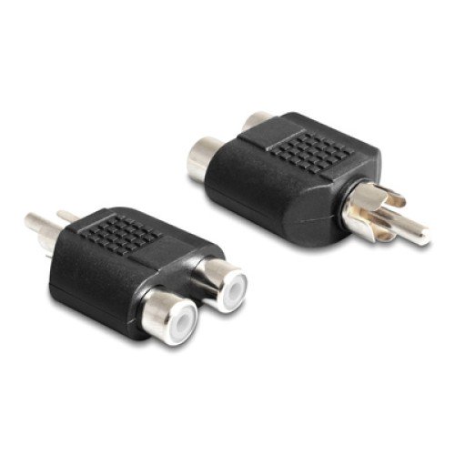 DELOCK DELOCK αντάπτορας από 2x RCA θηλυκό σε 1x RCA αρσενικό 84499, μαύρος
