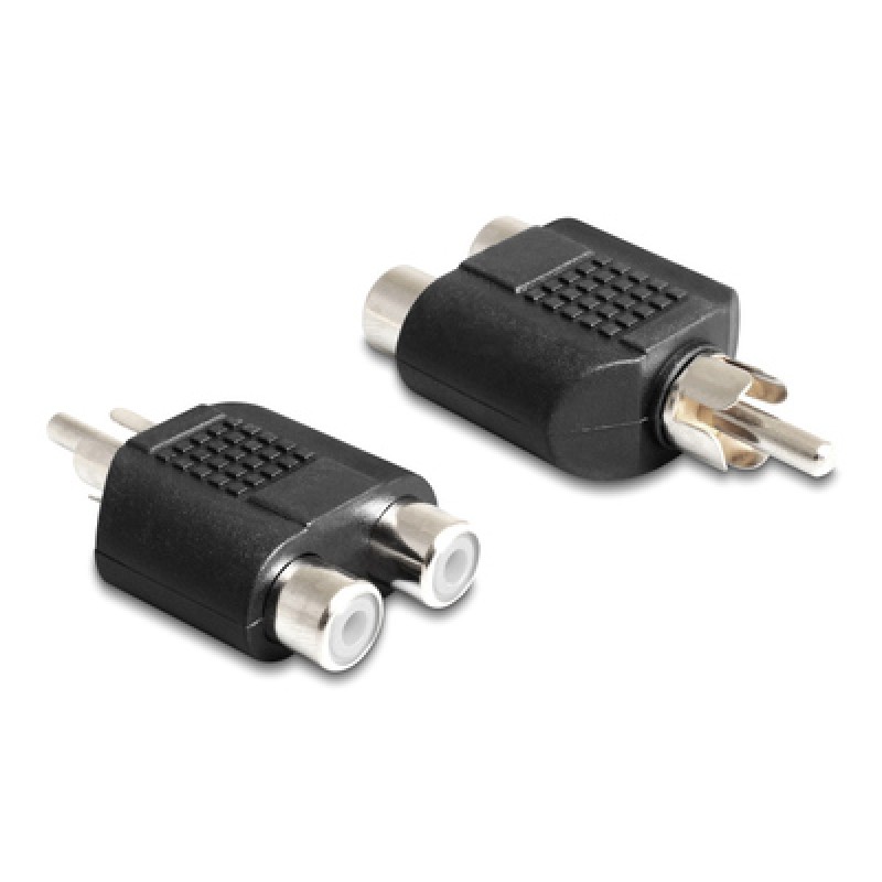 DELOCK DELOCK αντάπτορας από 2x RCA θηλυκό σε 1x RCA αρσενικό 84499, μαύρος