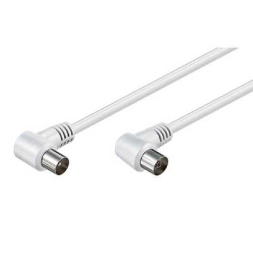 Powertech POWERTECH καλώδιο κεραίας RF αρσενικό - RF θηλυκό CAB-V024, γωνιακό, λευκό, 3m