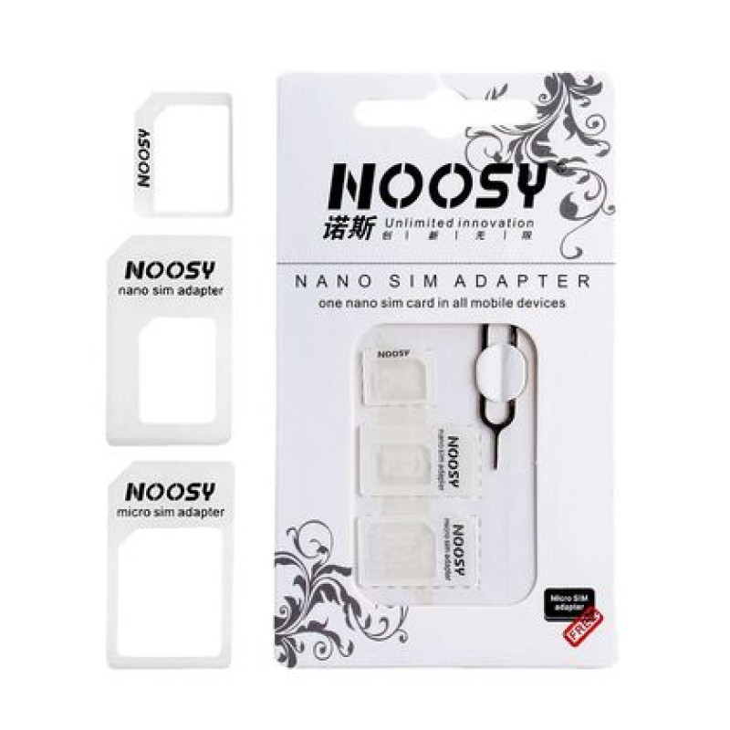 NOOSY NOOSY Nano SIM & Micro SIM Adapter Set, λευκό