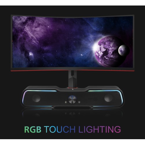 Powertech POWERTECH gaming soundbar PT-974, 10W RMS, Bluetooth, 3.5mm, RGB, μαύρο