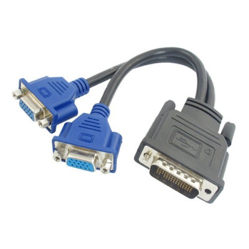 Powertech POWERTECH αντάπτορας DMS-59 σε 2x VGA CAB-DMS002, 0.20m, μαύρος