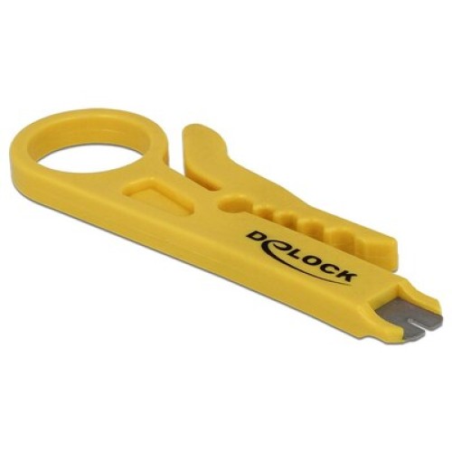 DELOCK DELOCK Insertion Tool και Cable Stripper 18411, κίτρινο