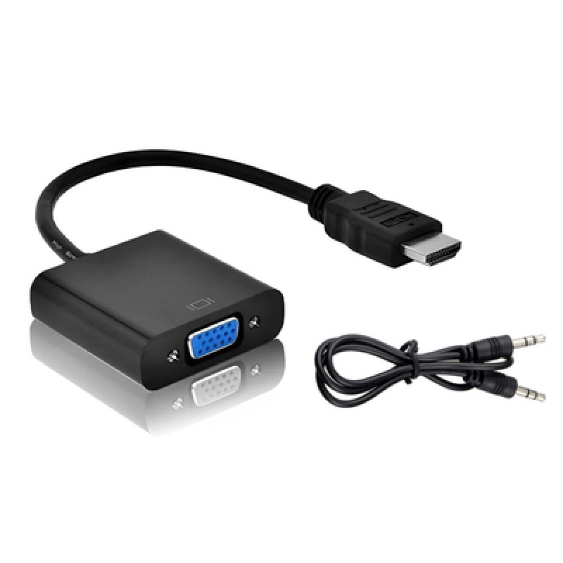 Powertech POWERTECH αντάπτορας HDMI σε VGA CAB-H071, με audio jack, μαύρο, 0.20m