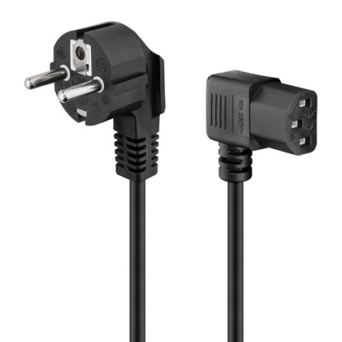 GOOBAY GOOBAY καλώδιο τροφοδοσίας 96042, γωνιακό, 0.75mm², 1.5m, μαύρο