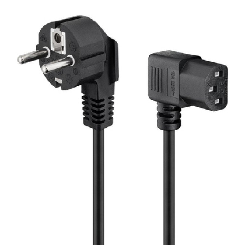 GOOBAY GOOBAY καλώδιο τροφοδοσίας 96042, γωνιακό, 0.75mm², 1.5m, μαύρο
