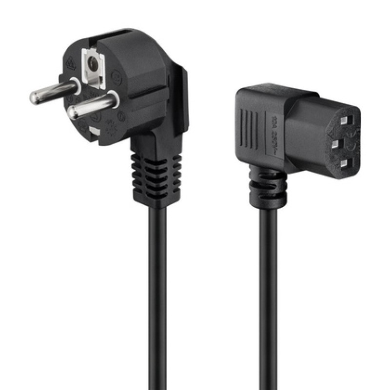 GOOBAY GOOBAY καλώδιο τροφοδοσίας 96032, γωνιακό, 1mm², 3m, μαύρο