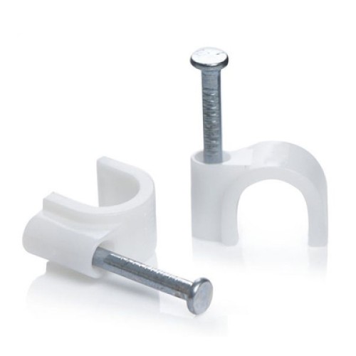 Powertech POWERTECH Ρόκα στήριξης καλωδίων ROCA-006, Round, 9mm, λευκή, 100τμχ