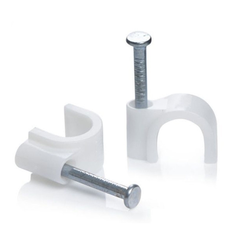 Powertech POWERTECH Ρόκα στήριξης καλωδίων ROCA-006, Round, 9mm, λευκή, 100τμχ