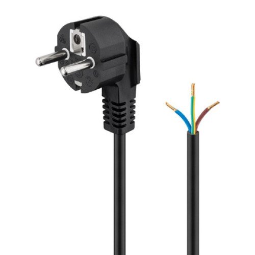 GOOBAY GOOBAY καλώδιο τροφοδοσίας 96034, γωνιακό, 1mm², 5m, μαύρο