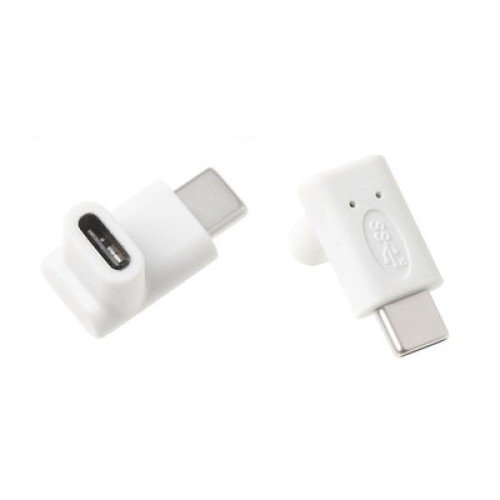 Powertech POWERTECH αντάπτορας USB-C αρσενικό σε θηλυκό CAB-U099, 90°, λευκός