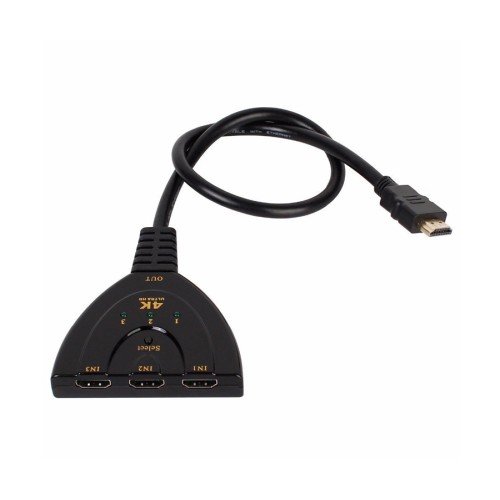 Powertech POWERTECH HDMI Switch CAB-H077, 3 σε 1, 4K, 0.50m, μαύρο