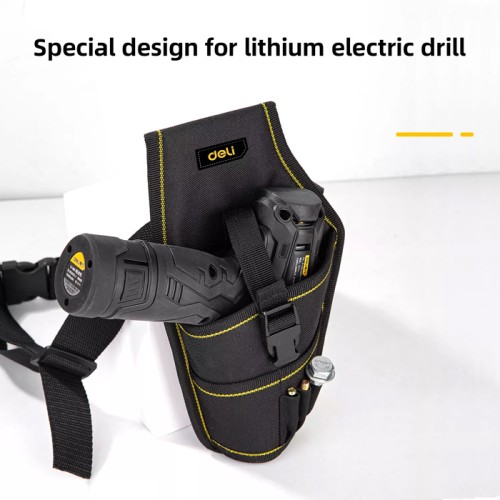 DELI DELI εργαλειοθήκη μέσης DL430004 για δράπανο, 26x15cm, μαύρη