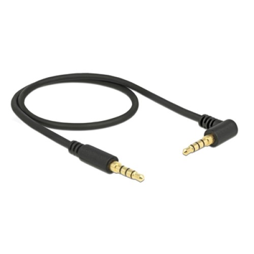 DELOCK DELOCK καλώδιο Jack stereo σε Jack stereo 4pin 3.5mm, 90°, μαύρο, 0.5m