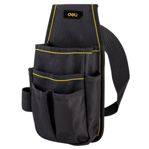 DELI DELI εργαλειοθήκη μέσης DL430003 για εργαλεία χειρός, 25x12cm, μαύρη