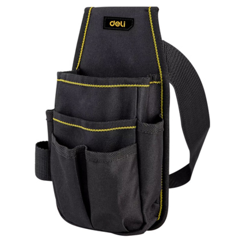 DELI DELI εργαλειοθήκη μέσης DL430003 για εργαλεία χειρός, 25x12cm, μαύρη