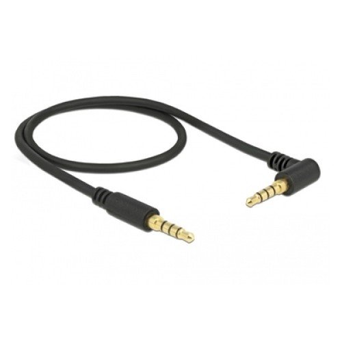 DELOCK DELOCK Καλώδιο Jack stereo σε Jack stereo 4pin 3.5mm, 90°, μαύρο, 1m