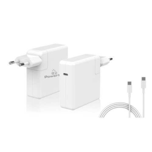 Powertech POWERTECH Φορτιστής laptop PT-704 για Apple, USB Type-C PD, 61W, λευκό