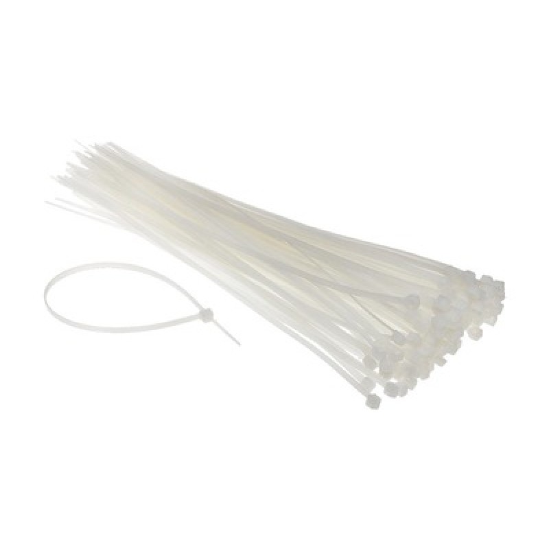 Powertech POWERTECH δεματικά καλωδίων TIES-006, 200x7.6mm, λευκά, 100τμχ
