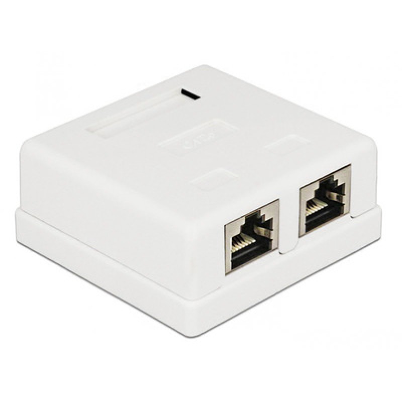 Powertech POWERTECH επιτοίχια πρίζα δικτύου CAB-N130, 2 θυρών, Cat.6 UTP, λευκή