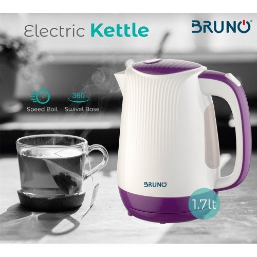 Bruno BRUNO ηλεκτρικός βραστήρας BRN-0001, 2200w, 1.7lt, βάση 360°, LED
