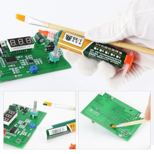 BEST BEST PCB Repairing UV Solder mask ink BST-UVH900, 10cc, πράσινο