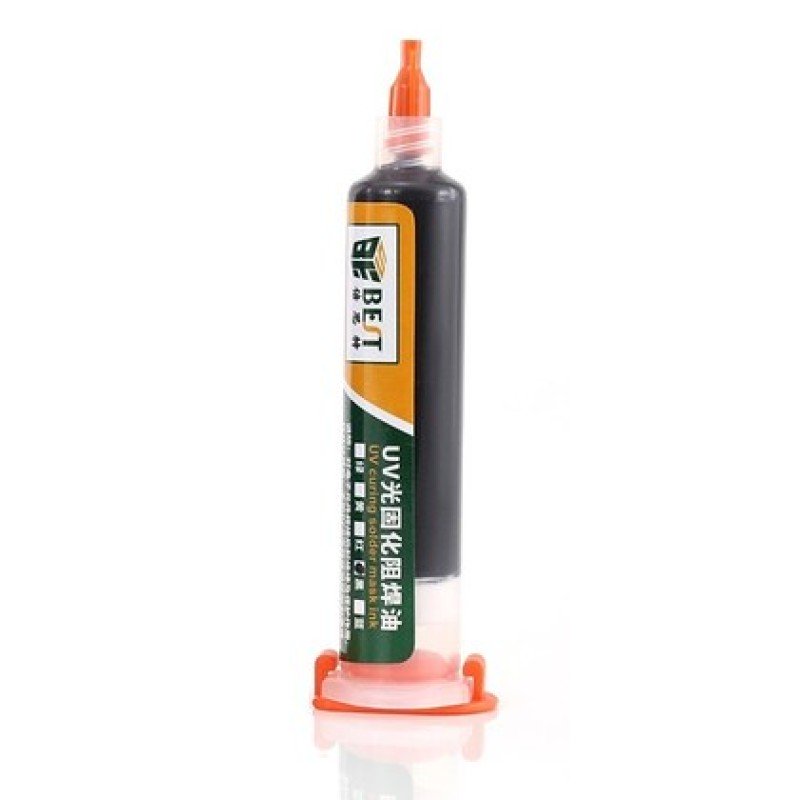 BEST BEST PCB Repairing UV Solder mask ink BST-UVH900, 10cc, μαύρο