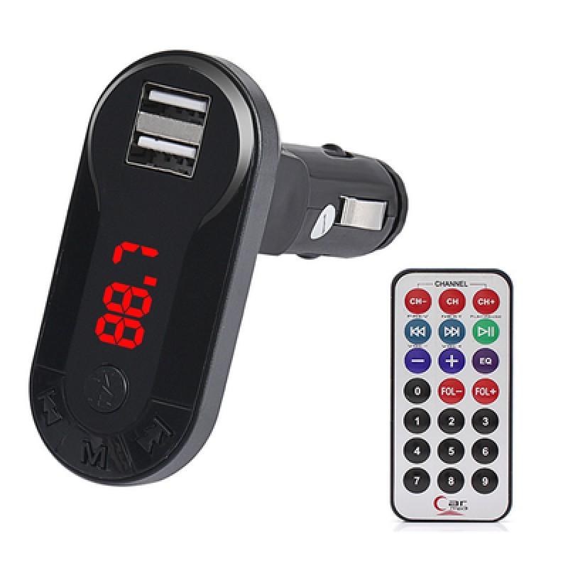 UNBRANDED Car FM Transmitter T26 με LCD οθόνη, USB, SD, μαύρο