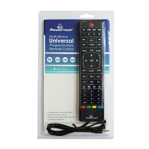 Powertech POWERTECH Χειριστήριο PT-744, προγραμματιζόμενο μέσω Η/Υ, TV/DVD/CBL/AUX