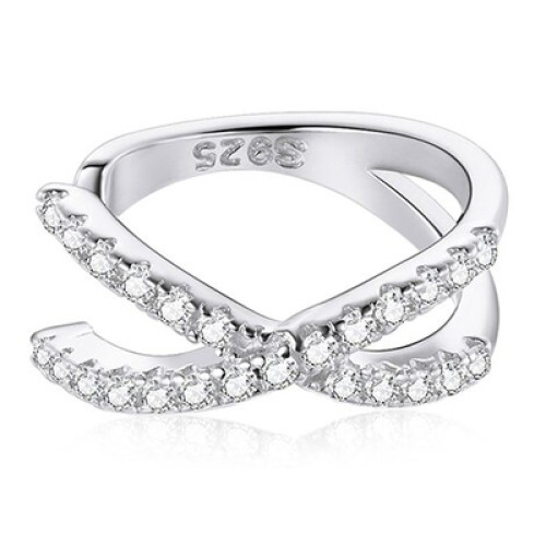 BAMOER BAMOER σκουλαρίκι cuff SCE997-A με κυβική ζιρκόνια, ασήμι 925, ασημί