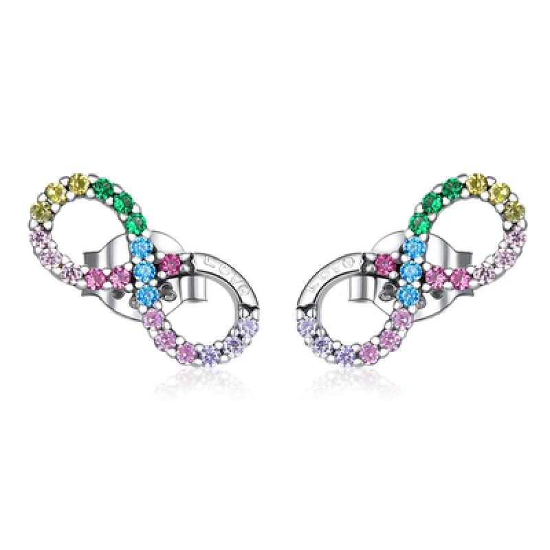 BAMOER BAMOER σκουλαρίκια καρφωτά SCE893, κυβική ζιρκόνια, ασήμι 925, ασημί