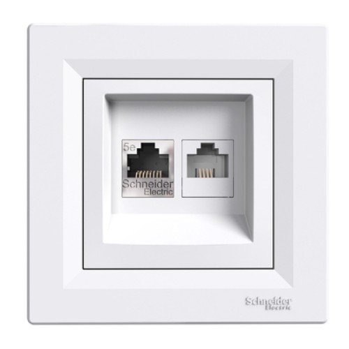 SCHNEIDER ELECTRIC SCHNEIDER ELECTRIC επιτοίχια πρίζα δικτύου RJ45 & RJ12 Asfora EPH4900121