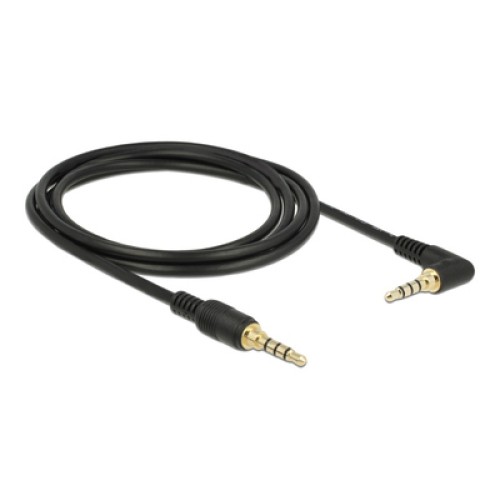 DELOCK DELOCK καλώδιο 3.5mm 85613, γωνιακό, 24AWG, gold plated, 2m, μαύρο