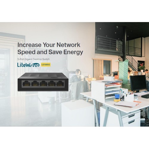 TP-Link TP-LINK desktop switch LiteWave LS1005G, 5-port 10/100/1000Mbps, Ver 5.40