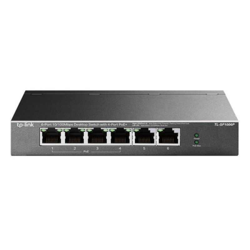 TP-Link TP-LINK desktop switch TL-SF1006P, 6-Port 10/100Mbps, 4x PoE+, Ver. 1.0