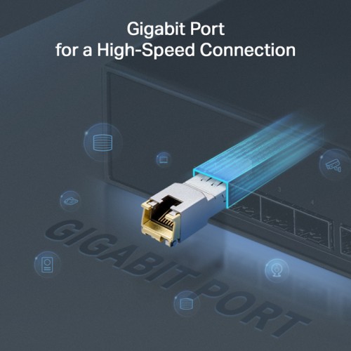 TP-Link TP-LINK 1000BASE-T RJ45 SFP Module TL-SM331T, έως 100m, Ver. 1.0