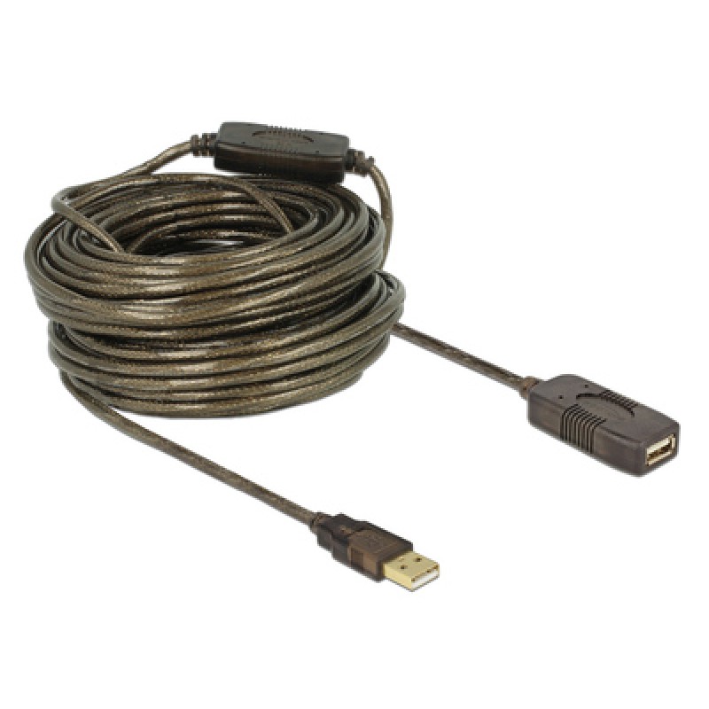 DELOCK DELOCK καλώδιο USB 2.0 αρσενικό σε θηλυκό 82690, active, 20m, μαύρο