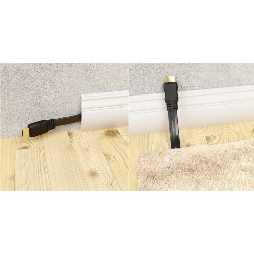 GOOBAY GOOBAY καλώδιο HDMI 2.0 61280, Ethernet flat, 4K/60Hz 18 Gbps, 3m, μαύρο