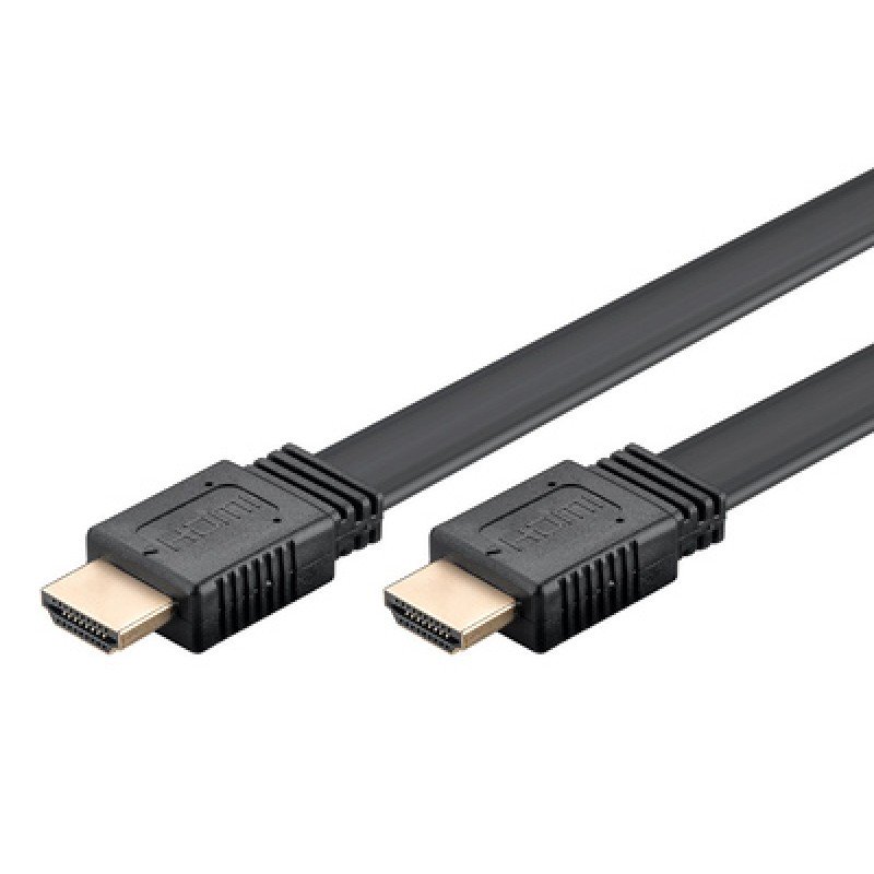 GOOBAY GOOBAY καλώδιο HDMI 2.0 61280, Ethernet flat, 4K/60Hz 18 Gbps, 3m, μαύρο