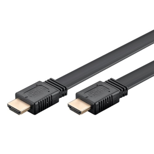 GOOBAY GOOBAY καλώδιο HDMI 2.0 61281, Ethernet, flat, 4K/60Hz 18 Gbps, 5m, μαύρο