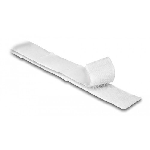 DELOCK DELOCK αυτοκόλλητη ταινία τύπου Velcro 19061, 1mx20mm, λευκή