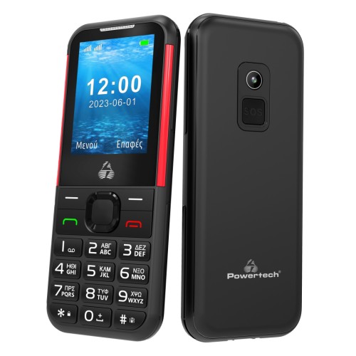 Powertech POWERTECH κινητό τηλέφωνο Sentry 4G PTM-33, SOS Call, με φακό, μαύρο