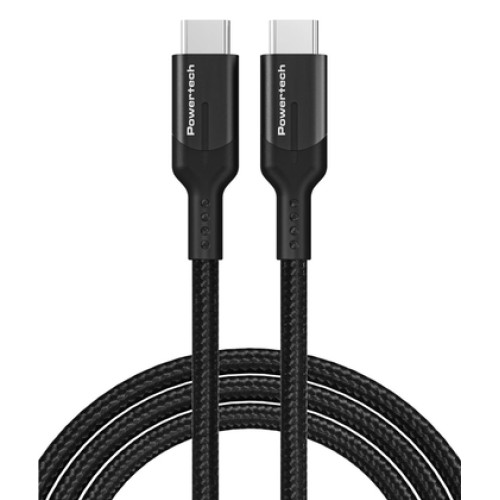 Powertech POWERTECH καλώδιο USB-C PTR-0135, PD 60W, 10Gbps, copper, 1m, μαύρο