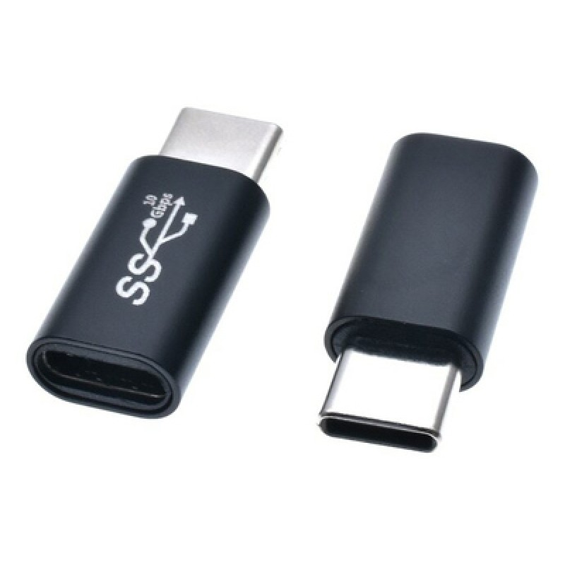 Powertech POWERTECH αντάπτορας USB-C CAB-UC063, αρσενικό σε θηλυκό, 10Gbps, μαύρος